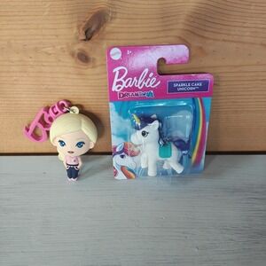 Mattel 2021 Barbie Dreamtopia Sparkle Cake Unicorn Toy New Plus 2" Bag Clip
